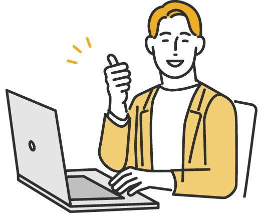 PCで作業する人